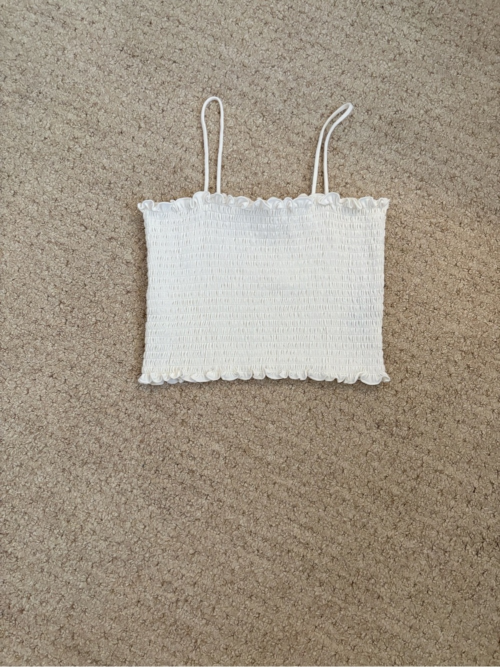 Girls White Ruffle Crop Top